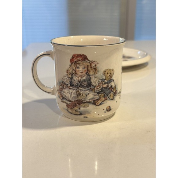 Pfalzkeramik Tea Dessert Set "Nostalgie" Doll Toys Handpainted Speckled Ceramic - Picture 11 of 15